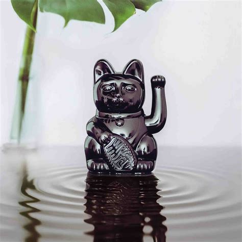 Lucky Cat Shiny Black Mini „Basira“ – Egypt Edition, 10 cm Glückskatze – Donkey Products