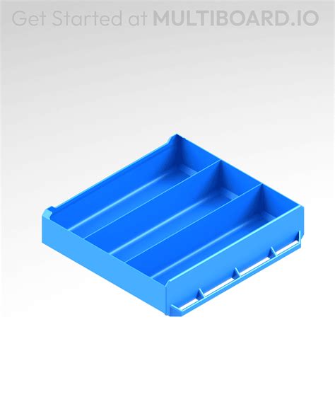 4x1x3.5 LU - Row Divided - MultiBin Simple Drawer - 3D model by ...