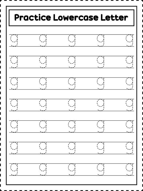ABC Alphabet Letter Tracing. Lowercase letter g. Handwriting practice ...