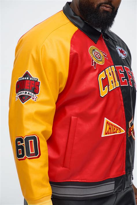 Chiefs Marquee Star Faux Patent Leather Long Sleeve Varsity Jacket ...