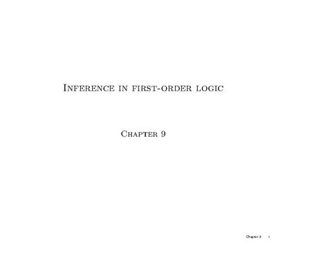 Logic Lecture Notes: Inference Techniques in Chapter 9 - Studocu