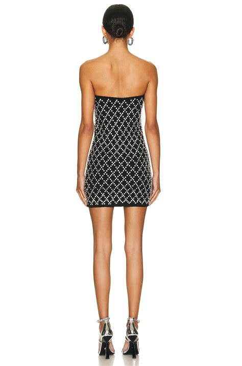 retrofete Felicity Dress in Black & Silver Grid | FWRD