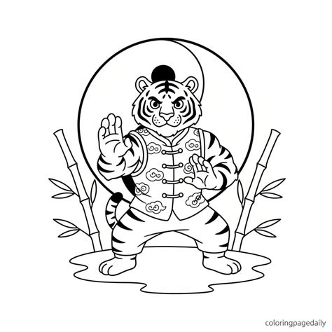 Zodiac Pig Eating Dumplings - Printable Coloring Page