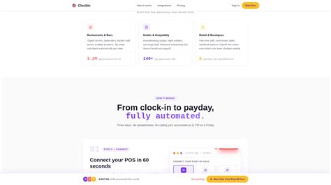 Clockin - Effortless Payroll Landing Page Template Template | Build ...