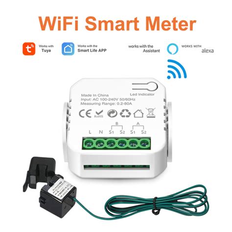 Tuya Smart Meter Digital Energy Meter 80A Current Transformer Solar PV ...