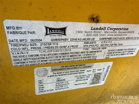 2004 Landoll L4024 18160 lb 25 ft T/A Remorque pour équipement ...