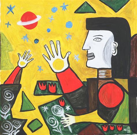 NILS GÖRAN JOHANSSON. Acrylic on canvas, " Rymdblommor ", signed, dated ...