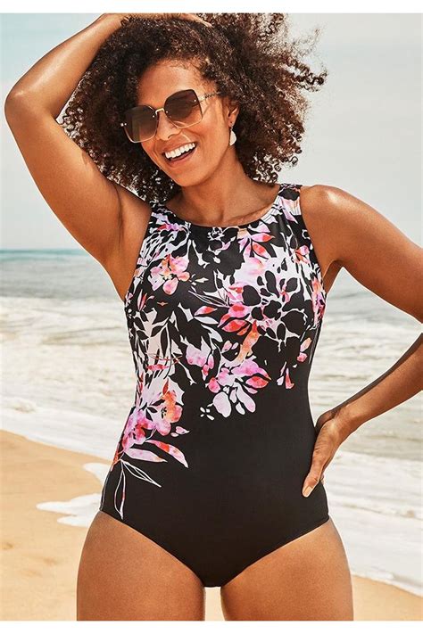 Swimsuits for All Chlorine Resistant High Neck One Piece Swimsuit ...