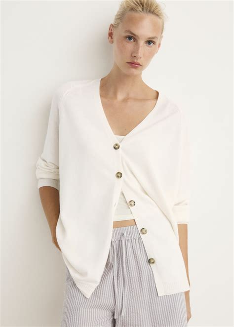 Buttoned wool cardigan - Women | MANGO USA