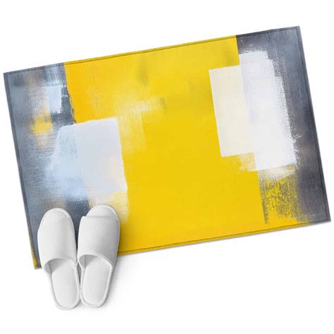 Area Rugs 2x3, Abstract Gradient Yellow Gray Mottled Texture Non Slip ...