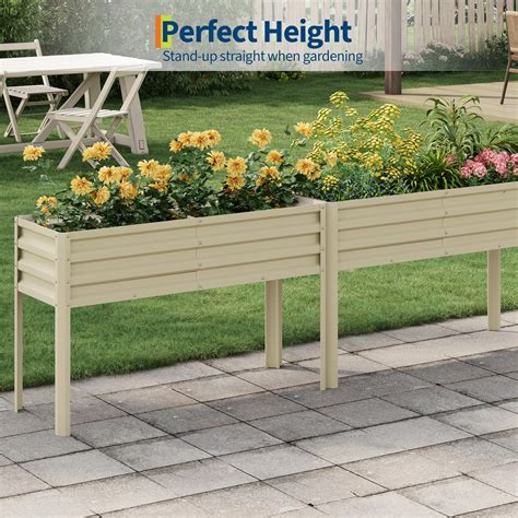 Garvee Self-Watering Raised Garden Bed with Legs – 32-Inch Tall Heavy Duty Galvanized Steel ...