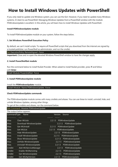 How to Install Windows Updates with PowerShell - InfoTech Ninja