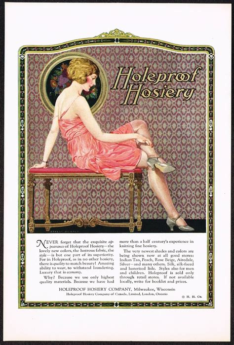 1920s Original Vintage Holeproof Hosiery Stockings Pin Up Art Color ...