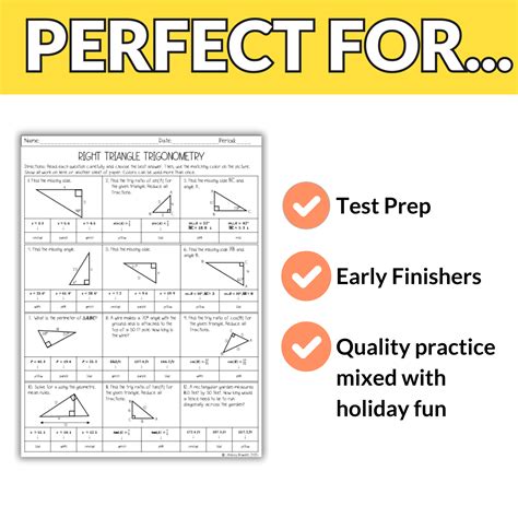 Easter Solving Right Triangles using Trigonometry Geometry 9th -11th ...