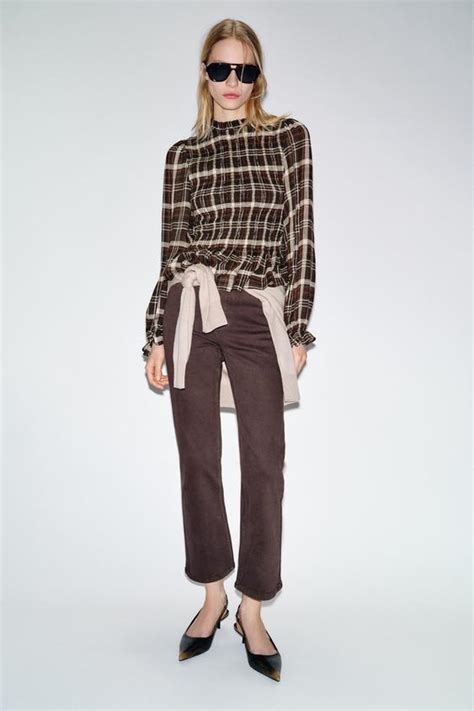 Z1975 MINI FLARE HIGH-WAIST JEANS - Brown | ZARA India