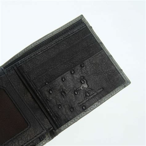 Grey Ostrich Bifold — Luxury Everyday Carry | Bikerringshop