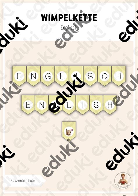Wimpelkette Englisch - Unterrichtsmaterial in den Fächern Englisch ...