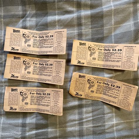 Vintage 1988 Wendy’s Coupons Fort Wayne Indiana - Gift Cards & Coupons