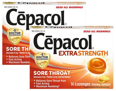 Cepacol 2 Pack Extra Strength Sore Throat Lozenges, Honey Lemon ... - One For All