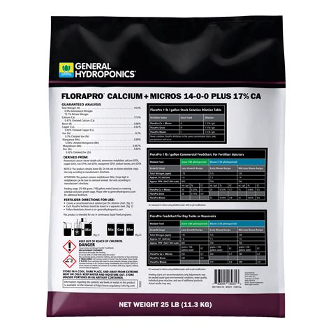 General Hydroponics FloraPro Calcium + Micros Fertilizer | 25lbs