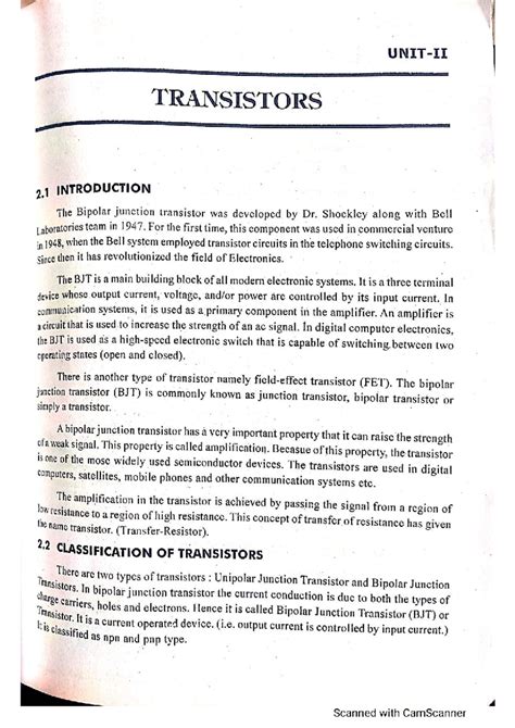 EDC 2: Comprehensive Overview of Bipolar Junction Transistors (BJTs ...