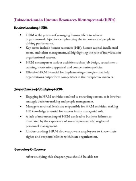 Introduction to Human Resources Management (HRM) | PDF | Human Resource ...