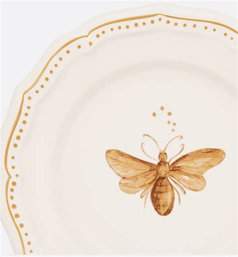 Assiette à pain Dior Bees, blanc et doré | DIOR