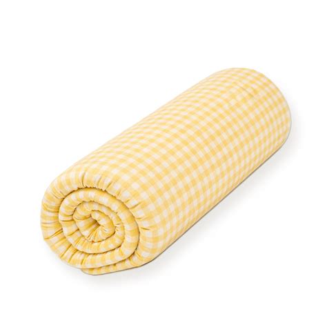Drap housse Lili vichy jaune - Percale de coton