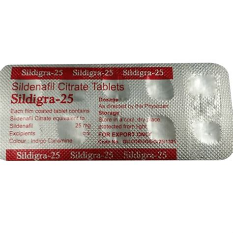 Sildigra Sildenafil Citrate Tablets (25mg) - 10 Tablets Strip at ₹ 70 ...