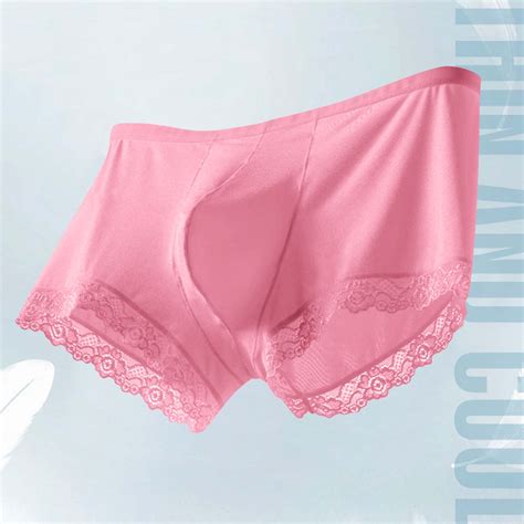 Yaoyar Mens Ice Silk Solid Summer Boxer Briefs Trim Design Underwear ...