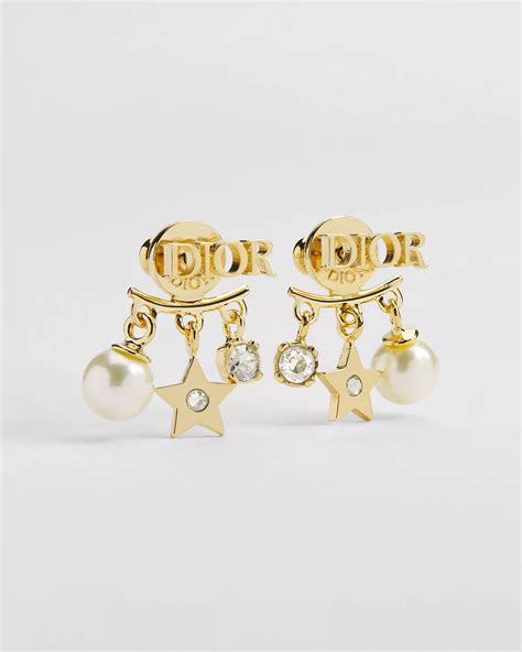 Dio(r)evolution Earrings Gold-Finish Metal, White Resin Pearls and ...