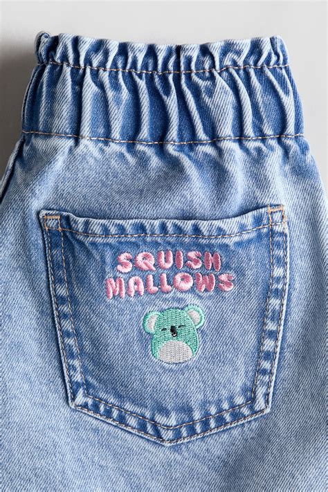 Light denim blue/Squishmallows Loose Fit denim shorts for kids | H&M IN