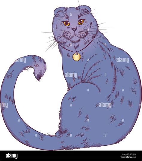 British white cat sitting Stock Vector Images - Alamy