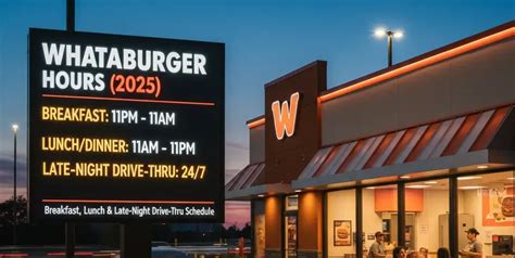 Whataburger Hours (2026): Breakfast, Lunch & Late-Night Drive-Thru Schedule