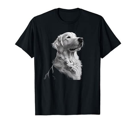Artistic White English Cream Golden Retriever Dog T-Shirt for Animal ...