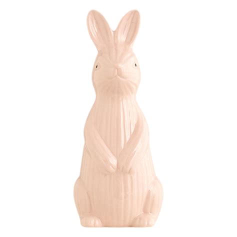 Ceramic Bunny Rabbits Figurine Decor - Pink Porcelain Modern Tabletop ...