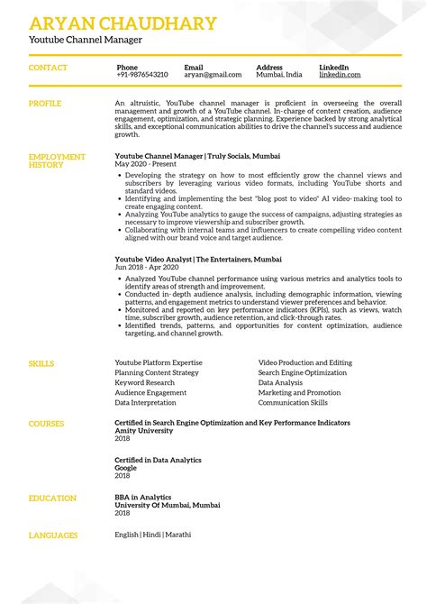 Sample Resume of Workforce Manager with Template & Writing Guide | Resumod.co