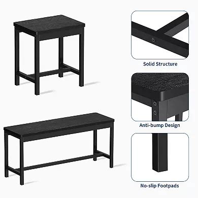 63 in 5-Piece Extendable Dining Table Set Seats 4-8, Modern Wood Top ...