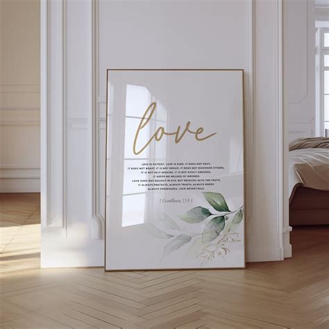 1 Corinthians 13:4-8 Love Bible Verse Floral Christian Art, Stretched ...