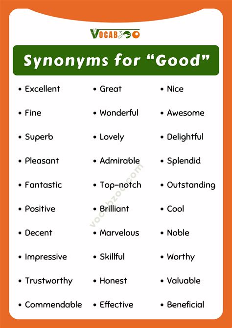 40+ Synonyms for Good in English with Meanings and Examples