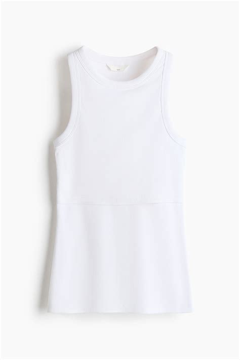 MAMA Ribbed nursing vest top - White - Ladies | H&M