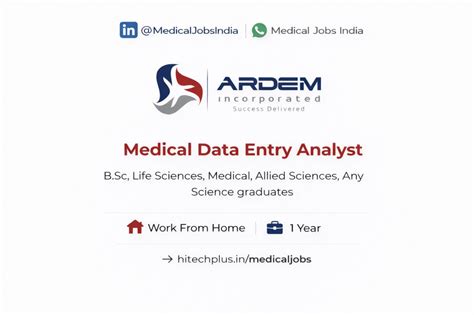 ARDEM Hiring Medical Data Entry Analyst | Work From Home | Apply Now