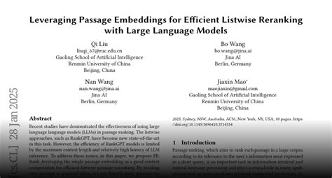 Paper page - Leveraging Passage Embeddings for Efficient Listwise ...