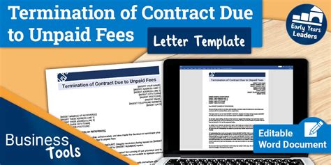 Termination of Contract Due to Unpaid Fees Letter Template