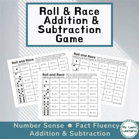 #1sale26 Roll & Race Math Games -Addition & Subtraction to 20 ...