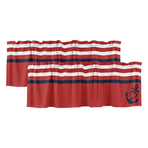 2 Pack Valances for Windows, Nautical Anchor Window Valances for Living ...