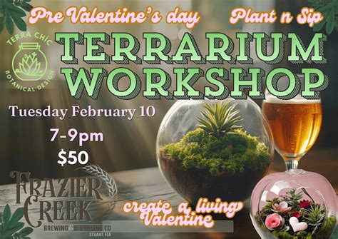 Valentine’s Terrarium Workshop Plant n Sip at Frazier Creek Brewing ...