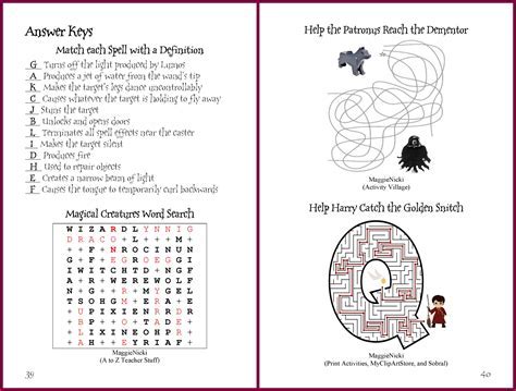 Harry Potter Activity Pages