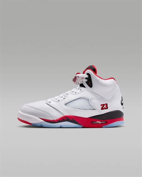 Air Jordan 5 Retro "Fire Red Black Tongue" Big Kids' Shoes. Nike ID