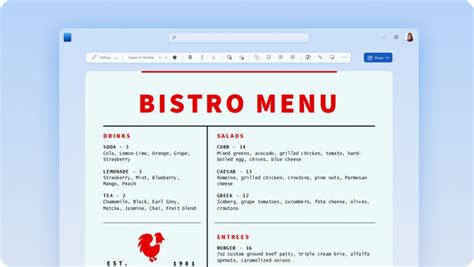 Free printable menu templates | Microsoft Word